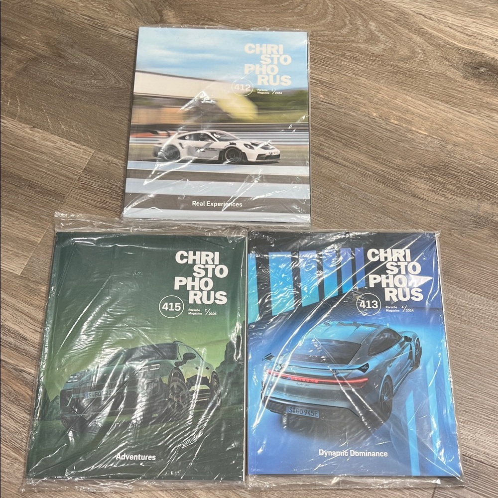 Porsche Design Christophorus Magazines - White, Green, Blue